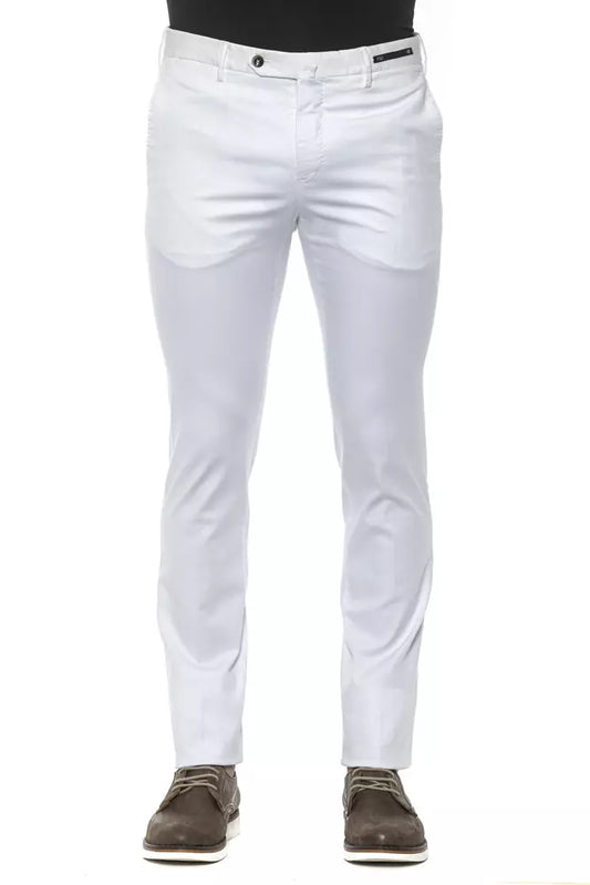 - White Cotton Men Trouser