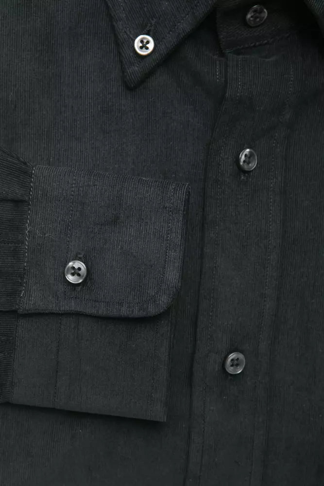  - Black Cotton Men Shirt