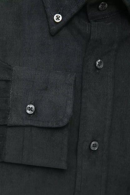  - Black Cotton Men Shirt