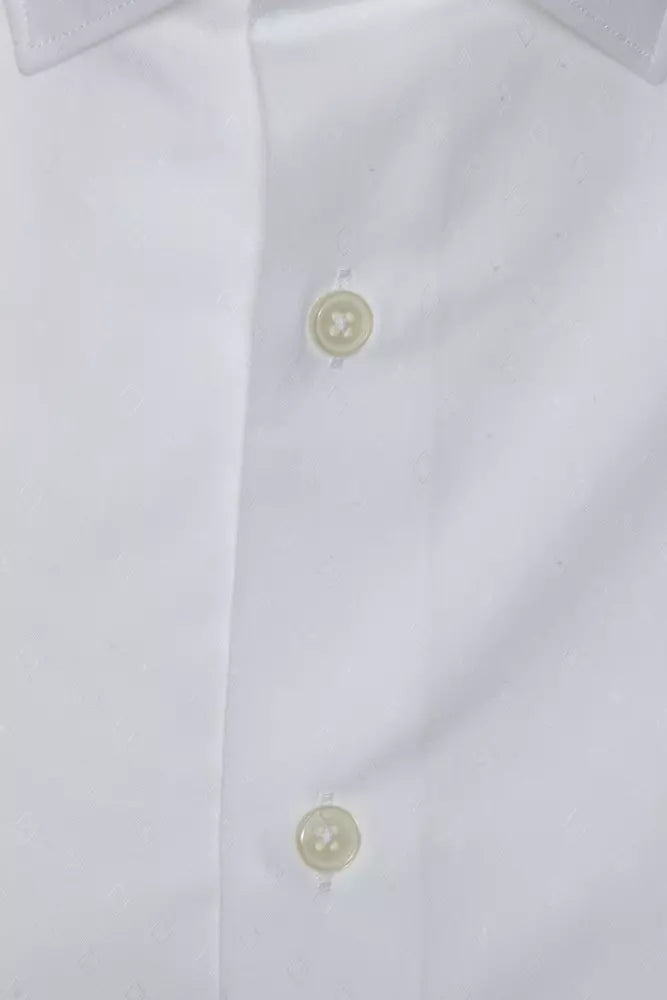  - White Cotton Men Shirt