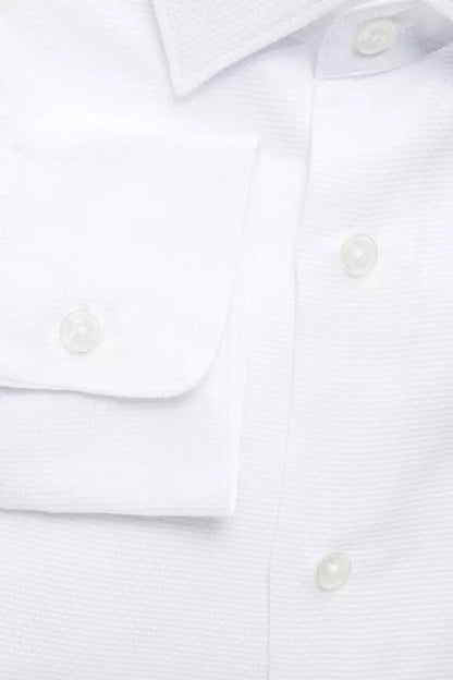  - White Cotton Men Shirt