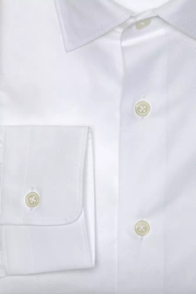  - White Cotton Men Shirt