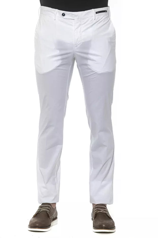  - White Cotton Men Trouser