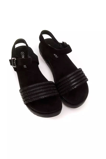  - Black Textile Women Sandal