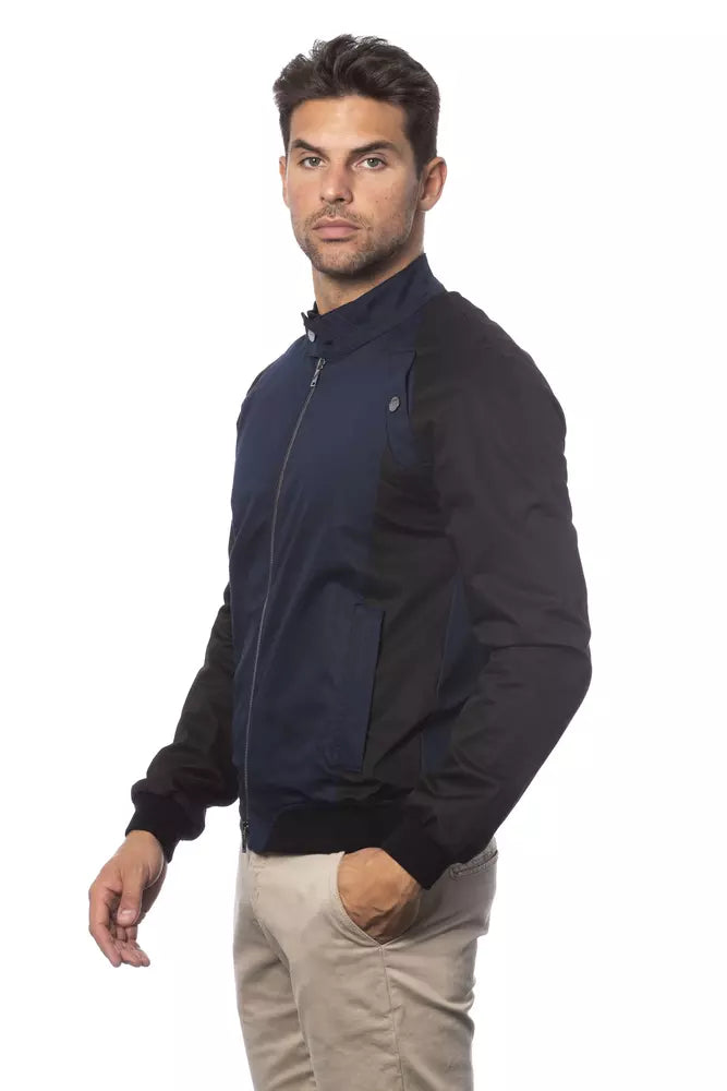  - Blue Cotton Men Bomber Jacket