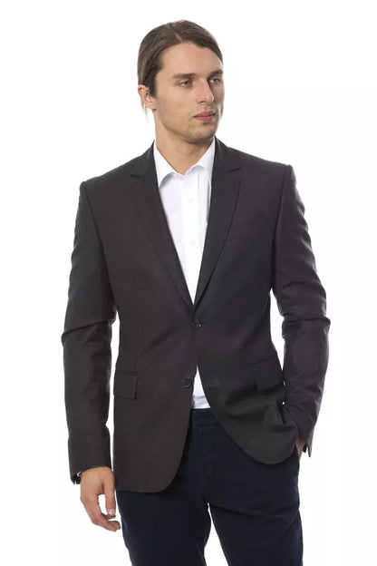  - Gray Wool Men Blazer