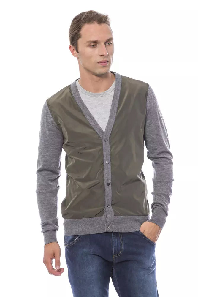  - Gray Wool Men Cardigan