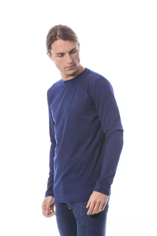 Blue Cotton Men T-Shirt