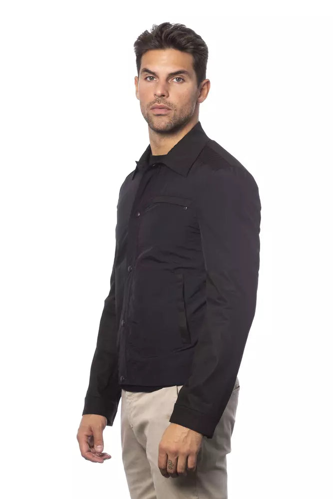 Black Cotton Men Jacket