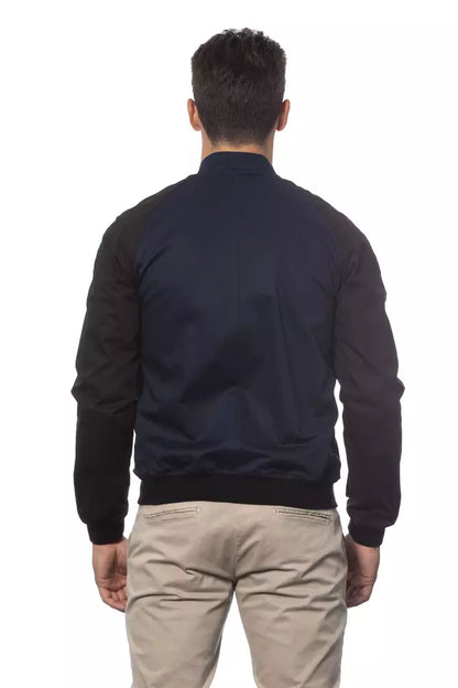  - Blue Cotton Men Bomber Jacket