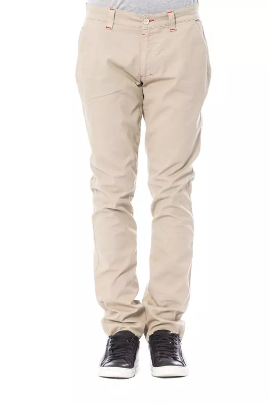  - Beige Cotton Men Chino Pant