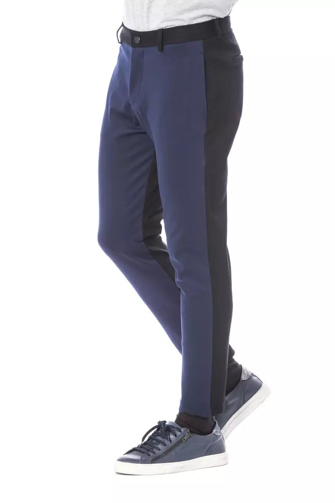  - Blue Viscose Men Pants