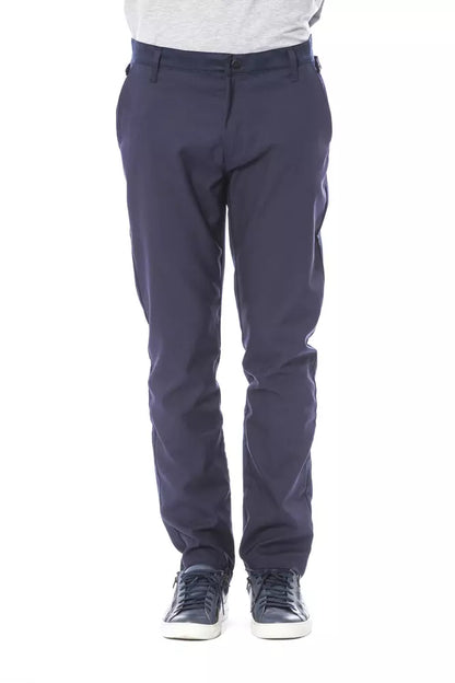  - Blue Polyester Men Pant