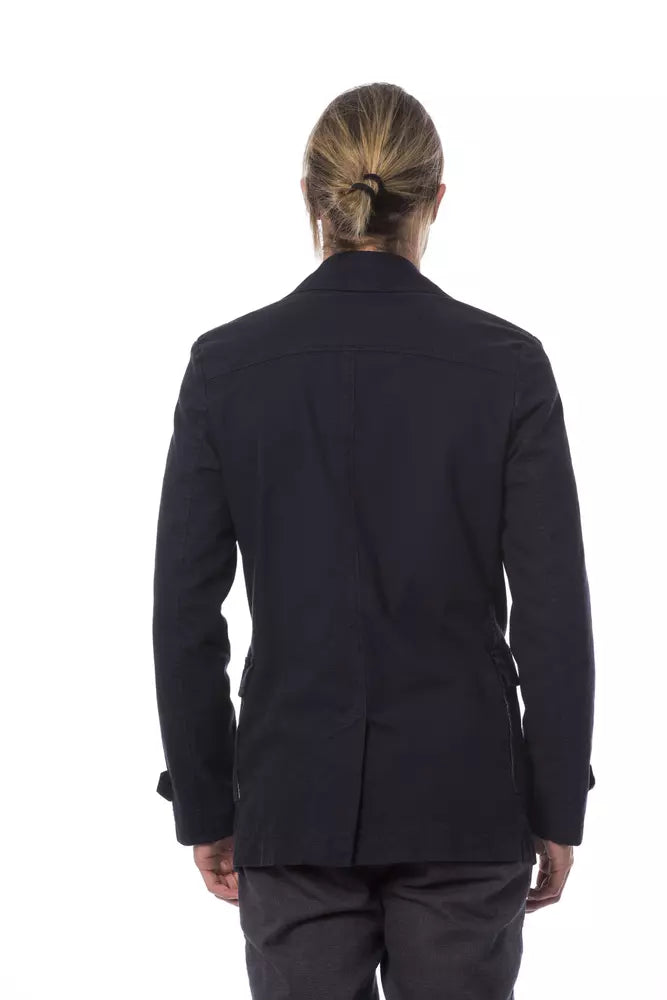  - Blue Cotton Men's Blazer