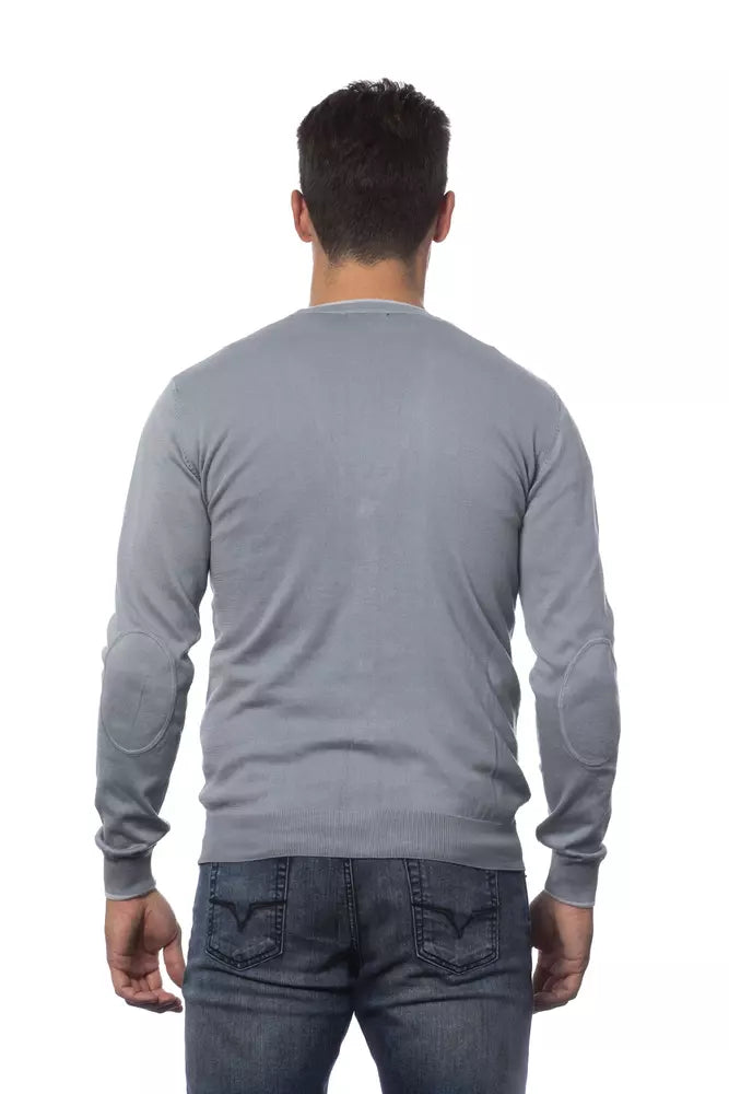  - Gray Cotton Men Cardigan