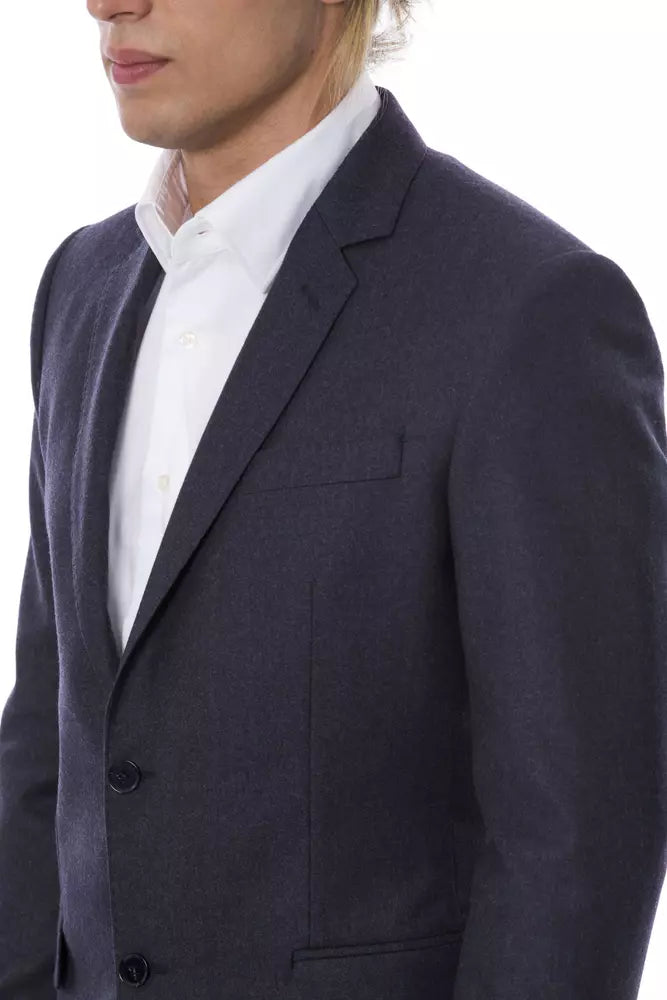  - Blue Wool Men Blazer