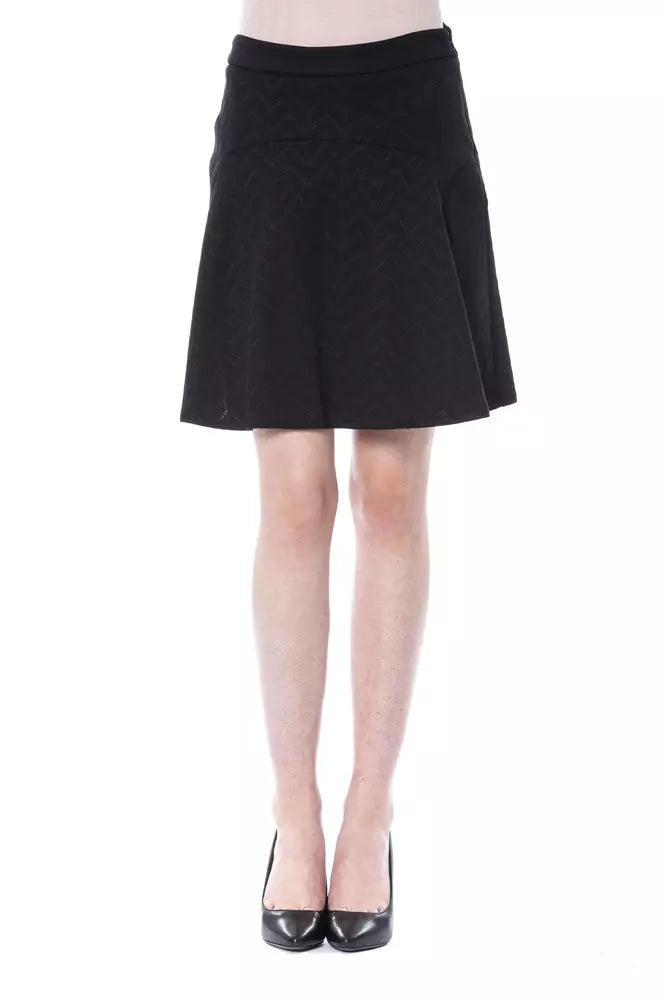  - Black Polyester Women Skirt