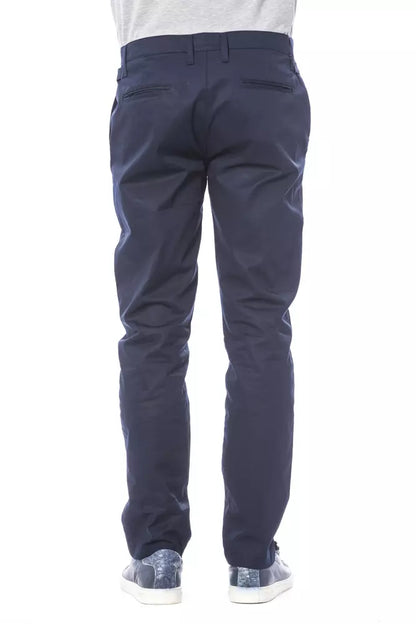  - Blue Polyester Men Pant