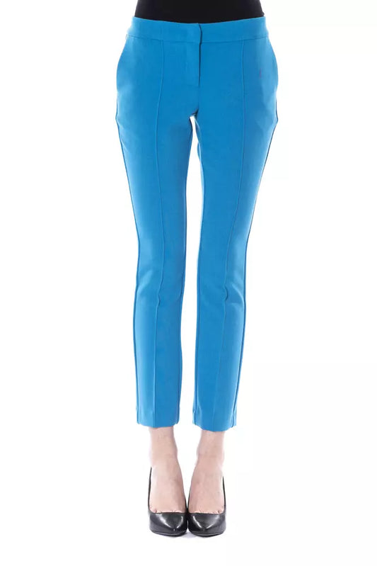  - Light Blue Polyester Women Pants