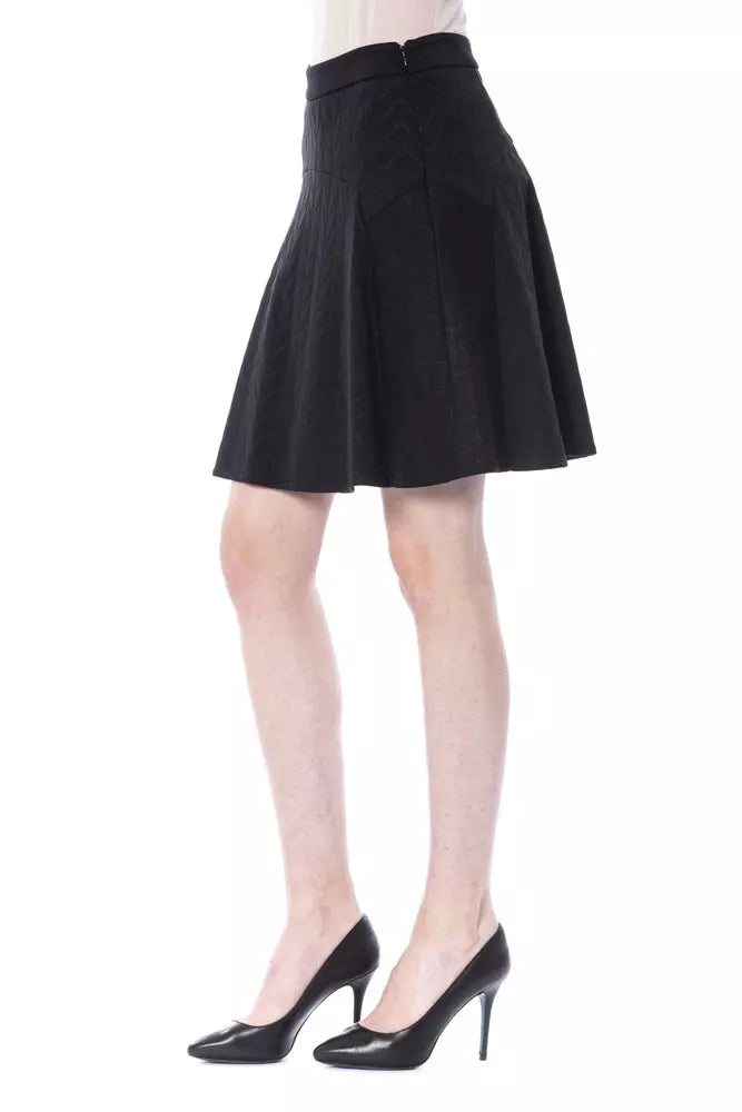  - Black Polyester Women Skirt