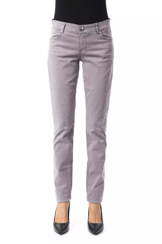  - Gray Cotton Women Pants