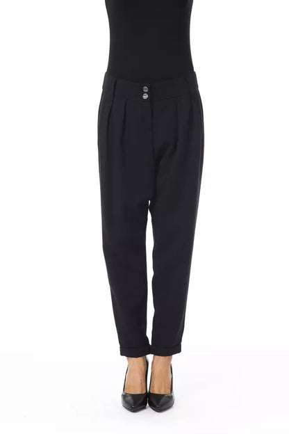  - Black Polyester Women Pants