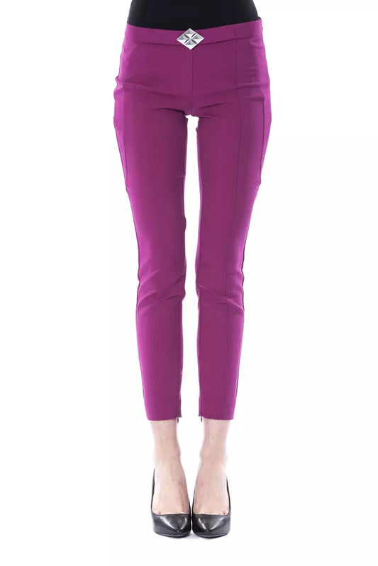  - Purple Polyester Women Pants