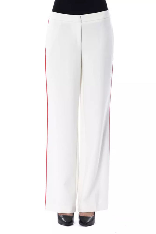 - White Polyester Women Pant