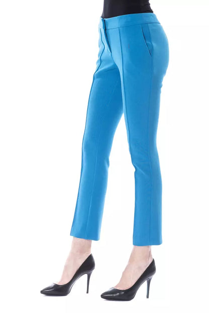  - Light Blue Polyester Women Pants