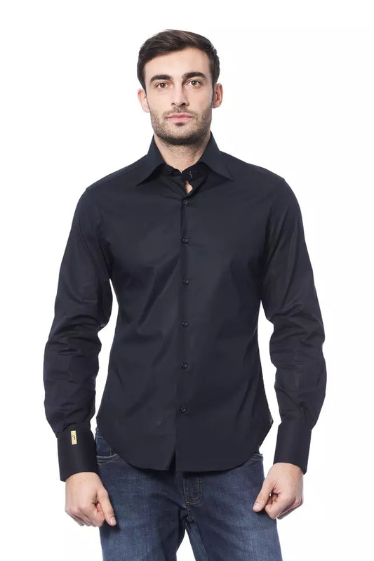- Blue Cotton Men Shirt