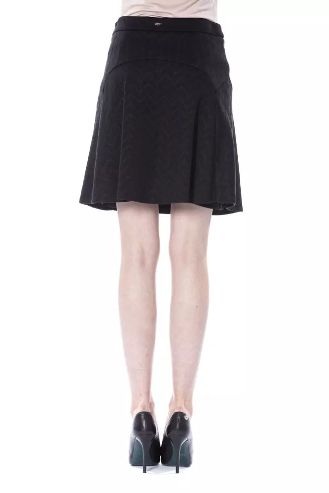  - Black Polyester Women Skirt