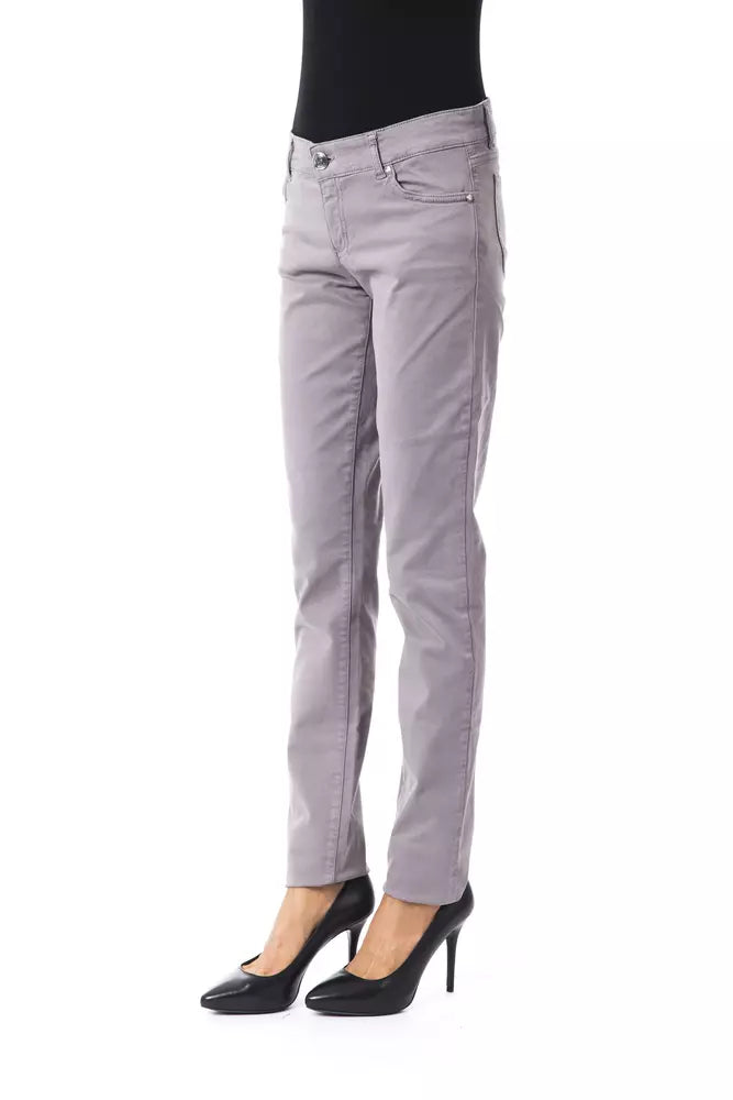  - Gray Cotton Women Pants