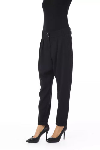  - Black Polyester Women Pants