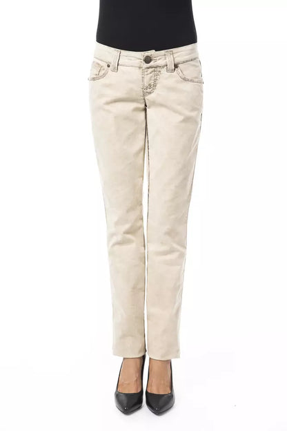  - Beige Cotton Women Jeans