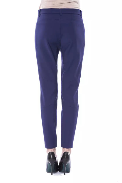  - Blue Polyester Women Pants