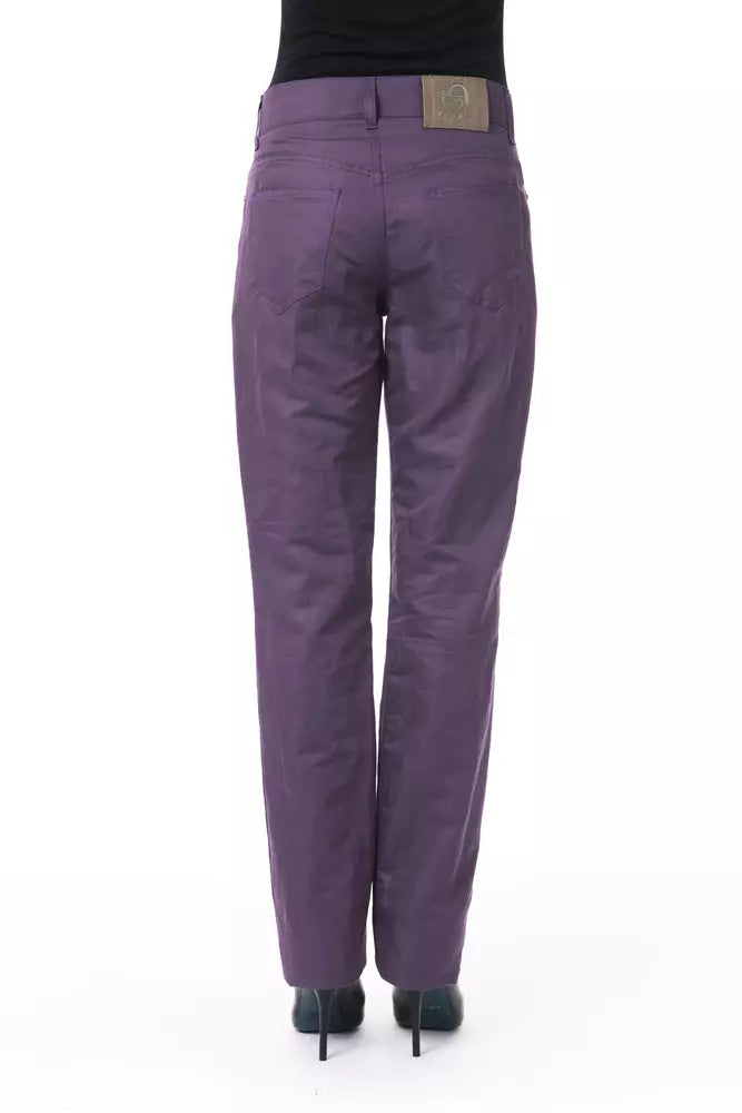  - Purple Cotton Women Pants