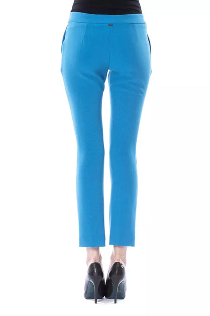  - Light Blue Polyester Women Pants