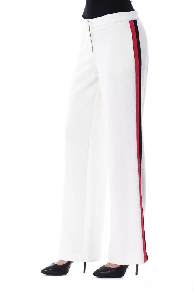  - White Polyester Women Pant