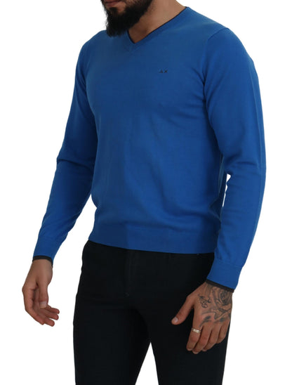  - Chic Blue Cotton Pullover Sweater