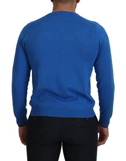  - Chic Blue Cotton Pullover Sweater