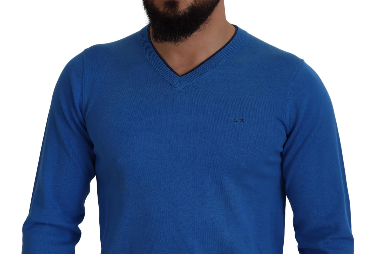  - Chic Blue Cotton Pullover Sweater