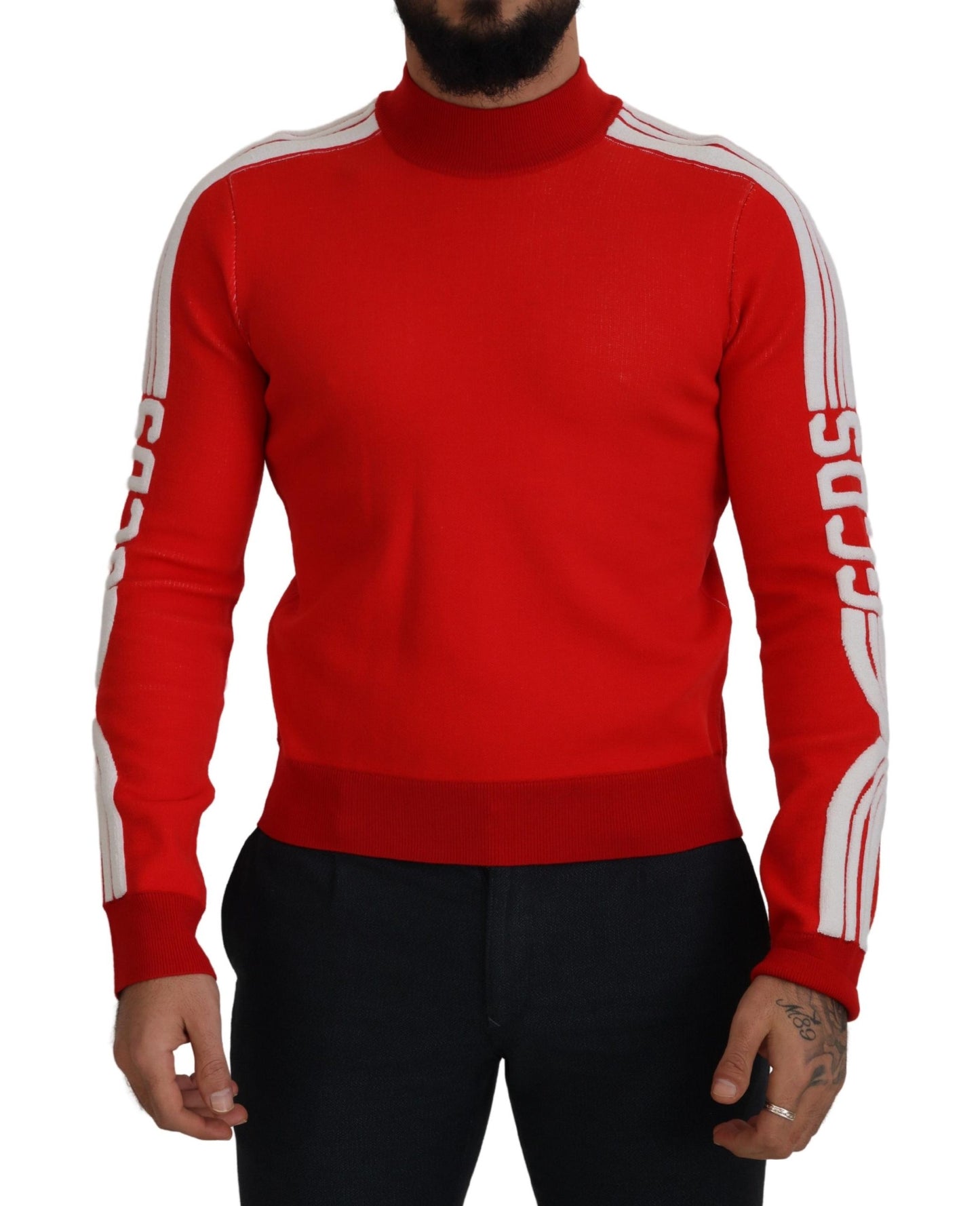  - Elegant Red Pullover Sweater for Men