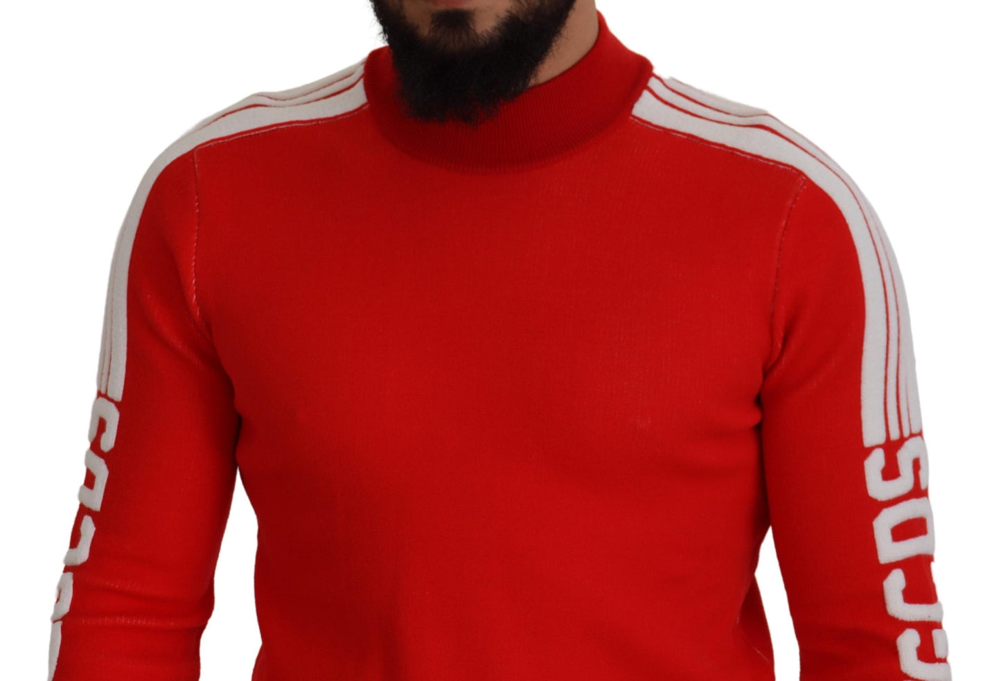  - Elegant Red Pullover Sweater for Men