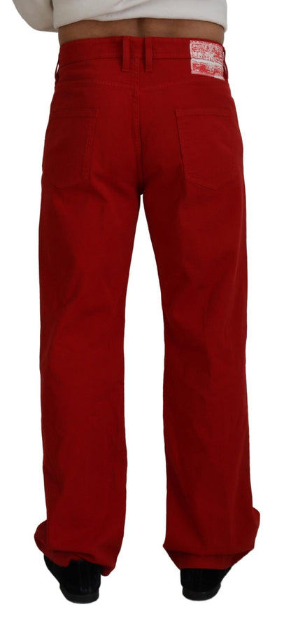  - Chic Red Cotton Denim Pants