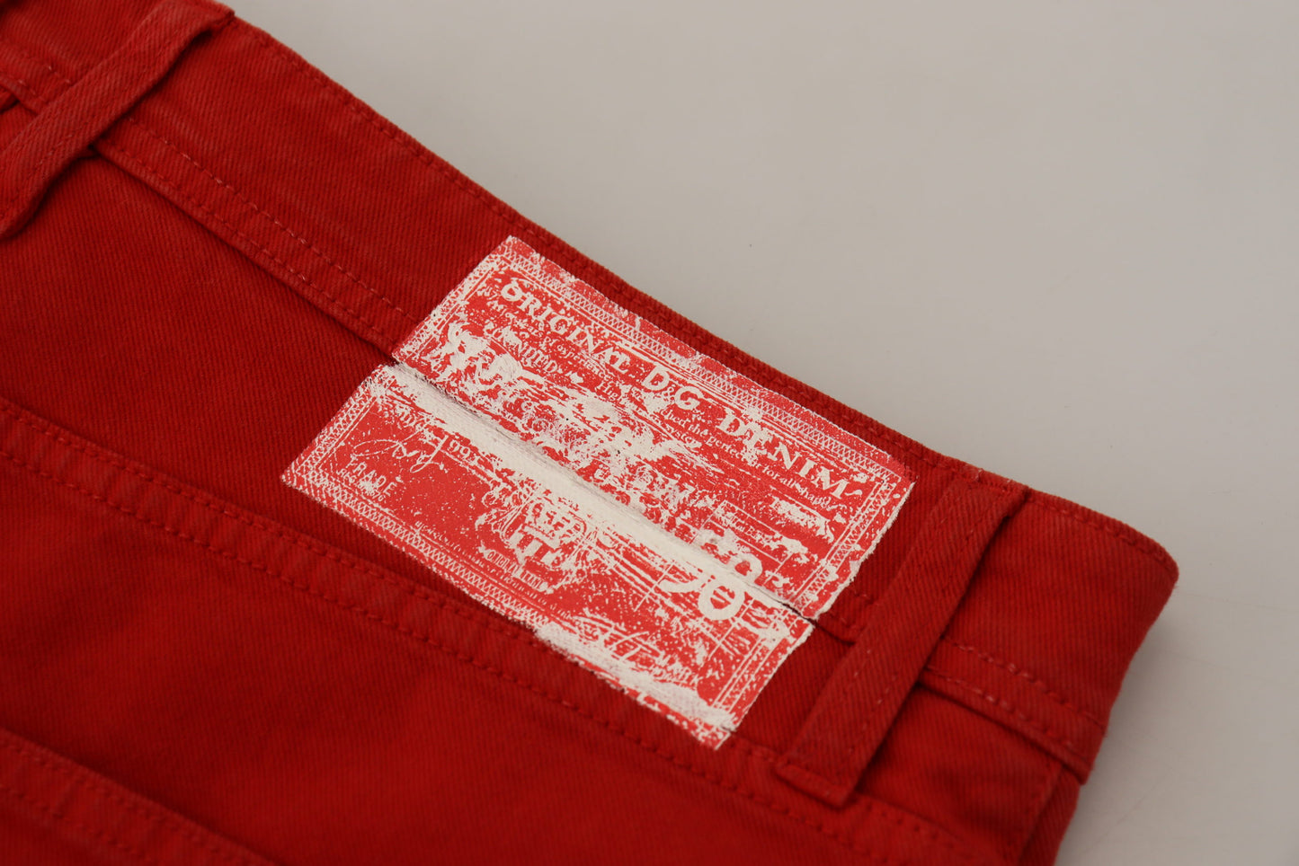  - Chic Red Cotton Denim Pants