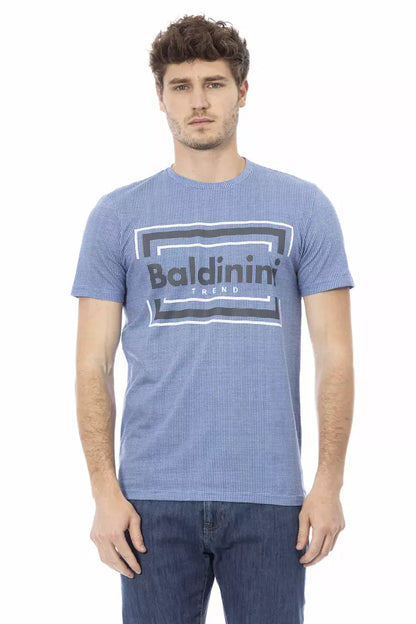  - Light Blue Cotton Men T-Shirt