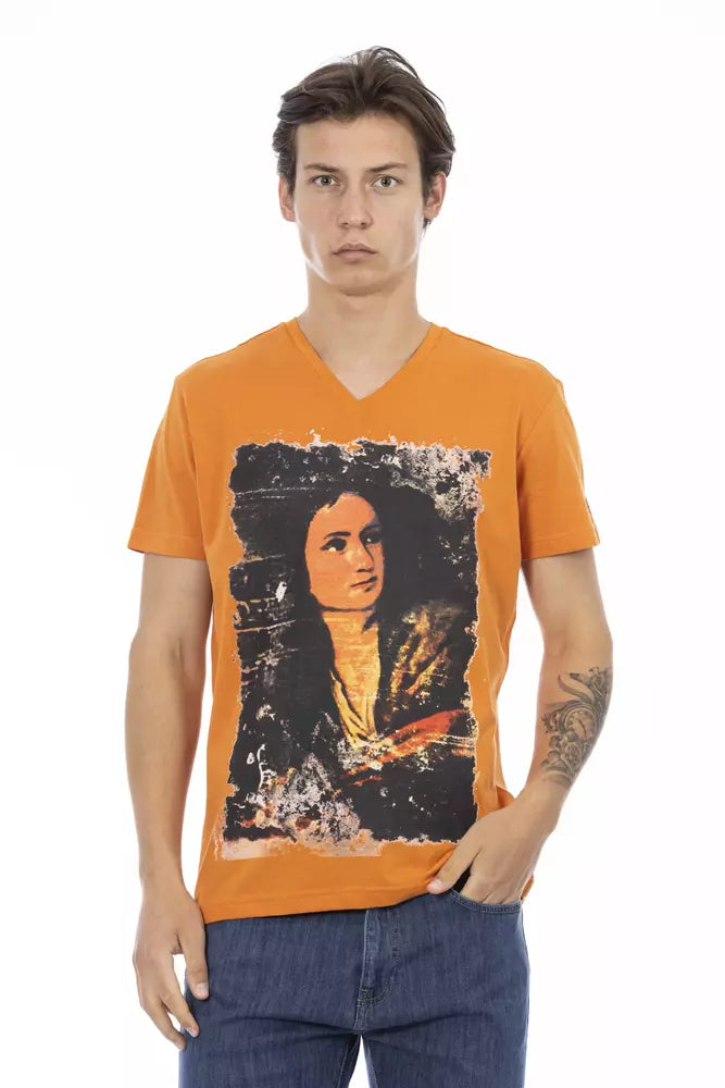  - Orange Cotton Men T-Shirt