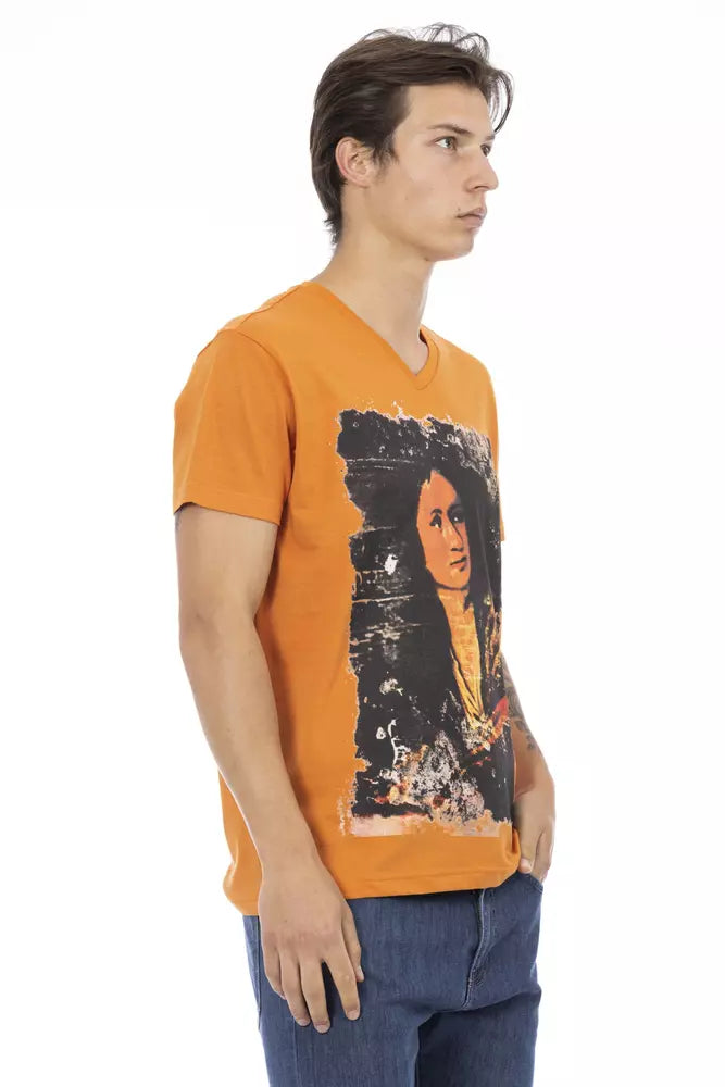  - Orange Cotton Men T-Shirt