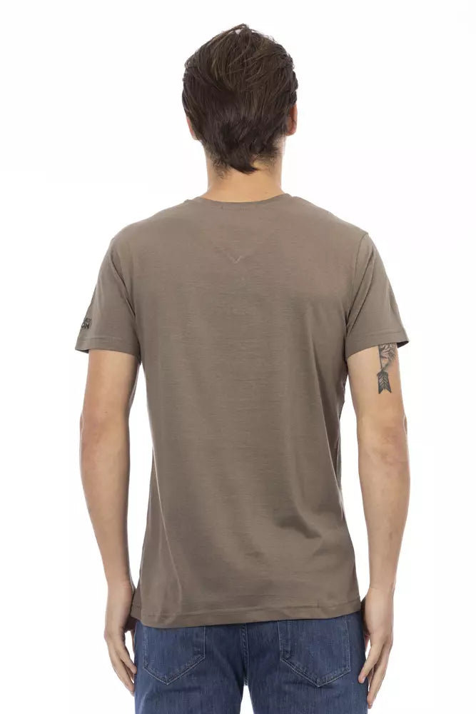  - Brown Cotton Men T-Shirt