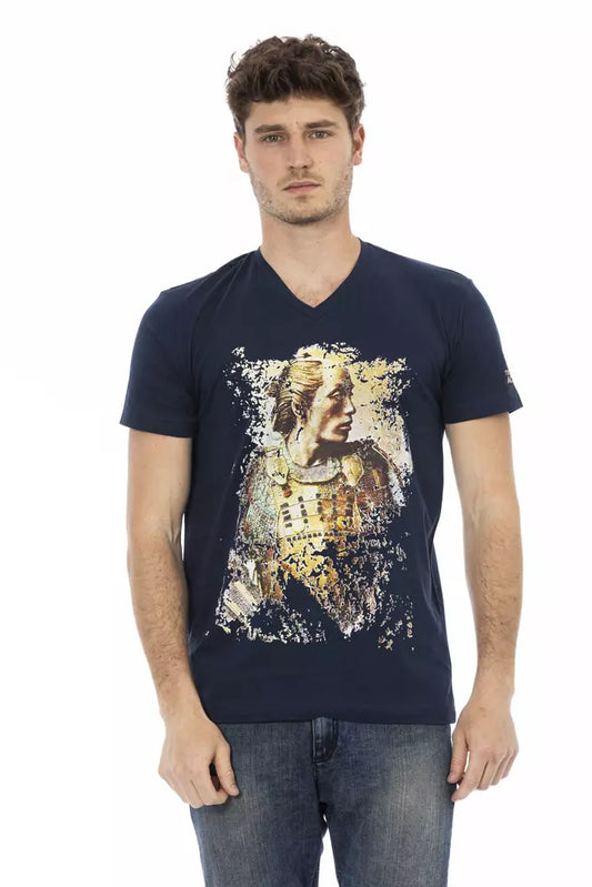 - Blue Cotton Men T-Shirt